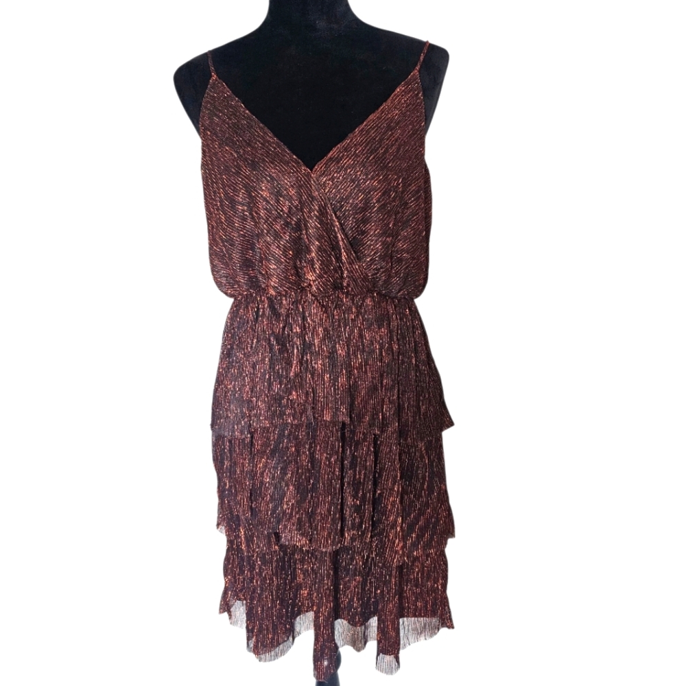 BCBG Black and Metallic Gold Women's Dress